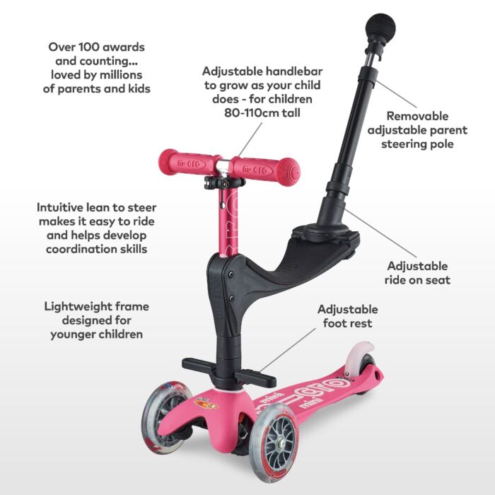 Mini micro 3in1 deluxe push along scooter on sale