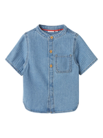 NAME IT | Mini Boy Fido Denim Grandad Collar Shirt