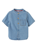 NAME IT | Mini Boy Fido Denim Grandad Collar Shirt