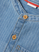 NAME IT | Mini Boy Fido Denim Grandad Collar Shirt