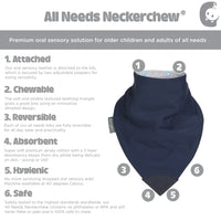 CHEEKY CHOMPERS | Dribble Bib with Oral Sensory Chew -Medium age 4 plus years