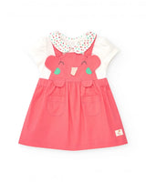 TUC TUC | Pink Pinafore with Peter Pan Collar Top