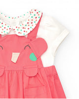 TUC TUC | Pink Pinafore with Peter Pan Collar Top