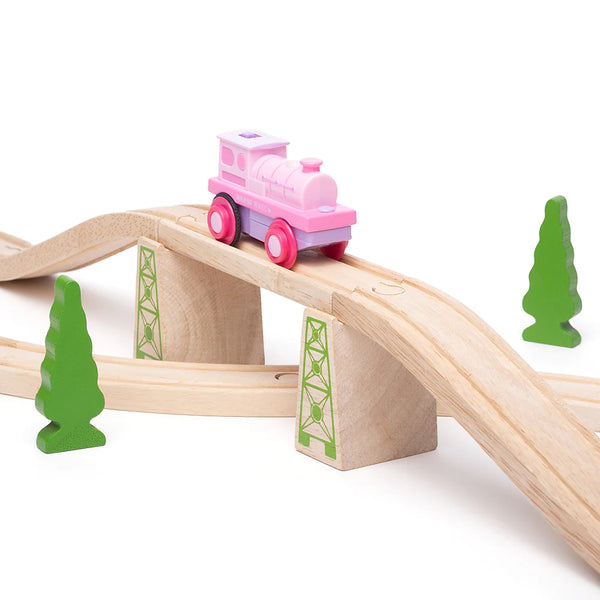 BIGJIGS RAIL Pink Powerful Loco Battery Operated Wigwam