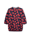 KID GIRL CHERRY PRINT PLUSH DRESS