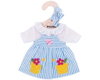 BLUE STRIPED DRESS (FOR SIZE SMALL DOLL)
