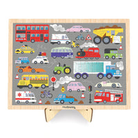 ON THE MOVE 100 PIECE WOOD PUZZLE & DISPLAY