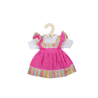 PINK DRESS WITH STRIPED HEM (FOR SIZE MEDIUM DOLL)