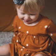 Grey and Mustard Roses Hairbow Set