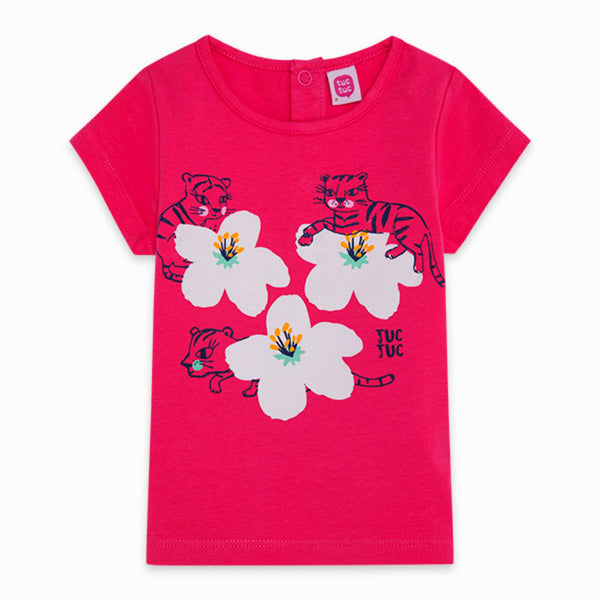 Tuc Tuc - Pink Flowers Jersey T-Shirt Love Sauvage